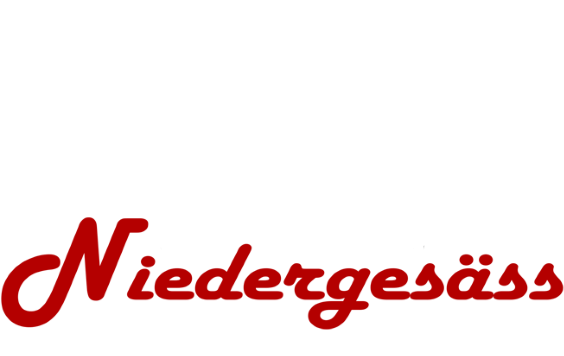 Metzgerei Niedergesäss Logo weiss rot